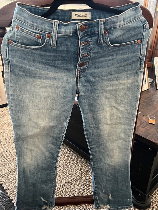 Madewell Denim - Madewell Light Blue Cropped Button-Fly Jeans